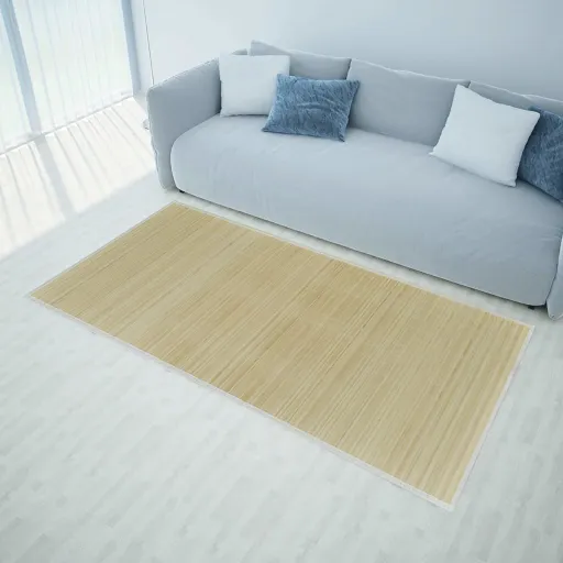 Alfombra Rectangular de Bambú Natural 150 x 200 cm