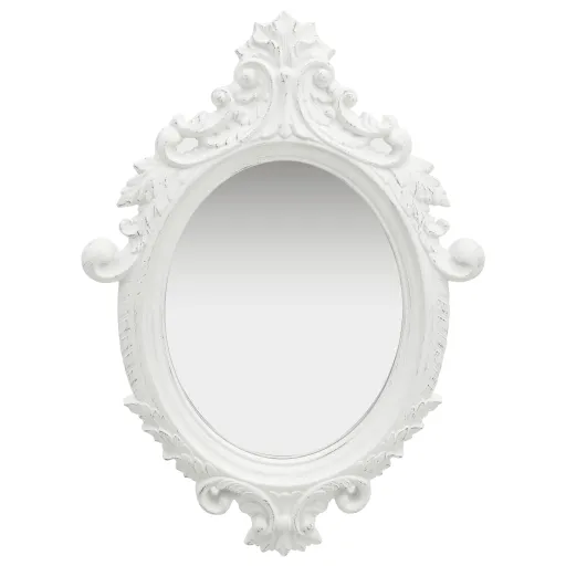 Espejo de Pared Estilo Castillo Blanco 56x76 cm