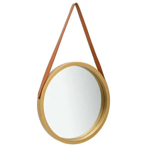 Espejo de Pared Con Correa Dorado 40 cm