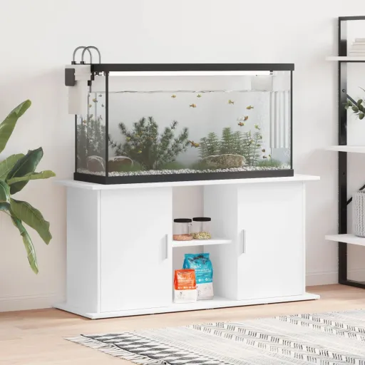 Soporte Para Acuario Madera de Ingeniería Blanco 121x41x58 cm