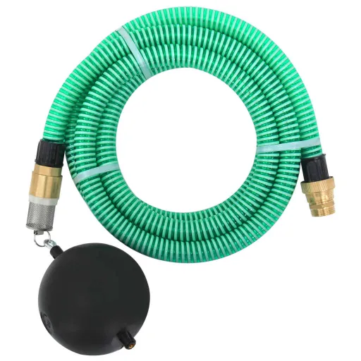 Manguera de Succión Con Conectores de Latón PVC Verde 29 mm 3 m