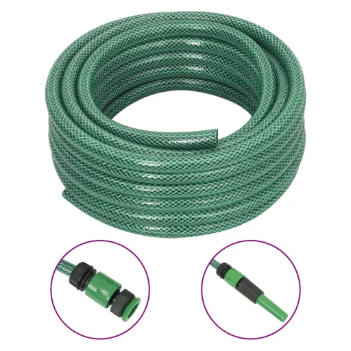 Manguera de Jardín Con Accesorios PVC Verde 0,5" 10 m