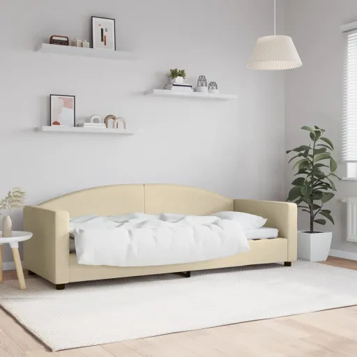 Sofá Cama Sin Colchón Tela Crema 80x200 cm