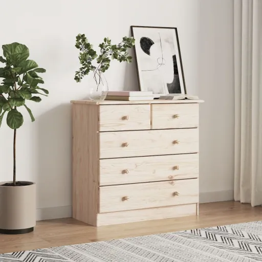 Cómoda ALTA Madera Maciza Pino 77x35x73 cm