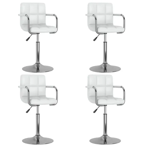 Sillas de Comedor Giratorias 4 Unidades Cuero Sintético Blanco