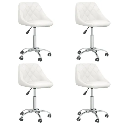 Sillas de Comedor Giratorias 4 Unidades Cuero Sintético Blanco