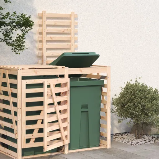 Extensión Para Cobertizo de Cubos de Basura Madera Maciza Pino