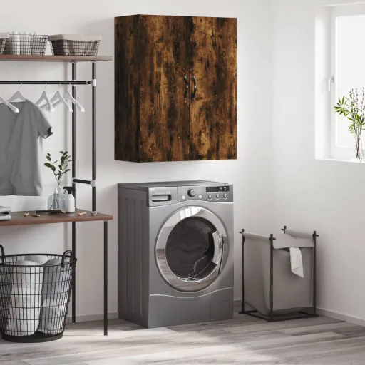 Armario de Pared Madera Ingeniería Roble Ahumado 69,5x34x90 cm
