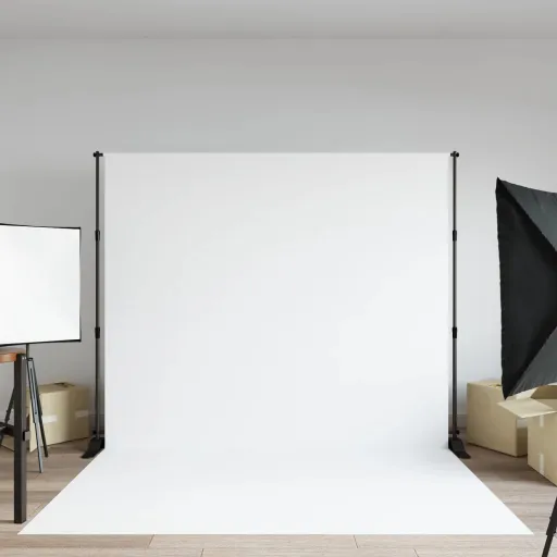 Soporte de Telón de Fondo Acero Negro 254x243 cm