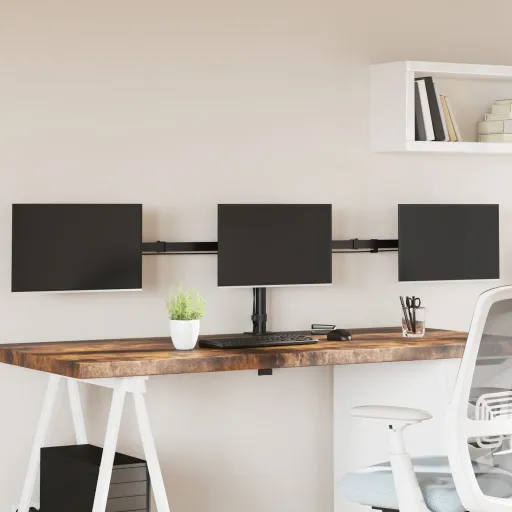 Soporte Para Monitor Triple Acero Negro VESA 75/100 mm