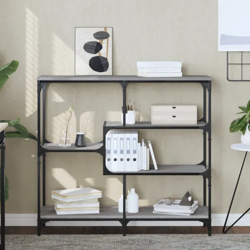 Mesa Consola Madera Contrachapada Gris Sonoma 103x32x95 cm