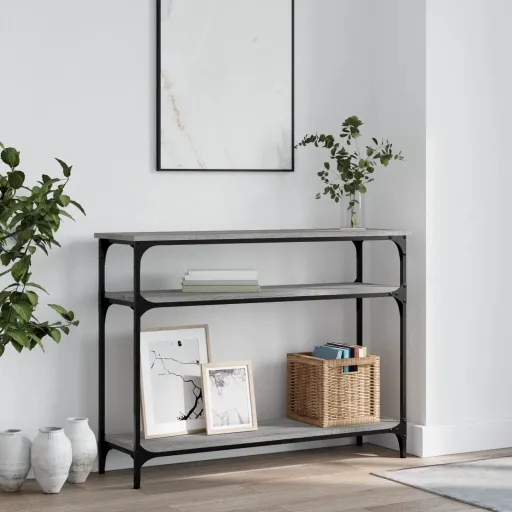 Mesa Consola Madera de Ingeniería Gris Sonoma 100x29x75 cm
