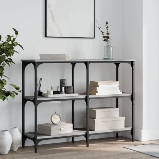 Mesa Consola Madera de Ingeniería Gris Sonoma 100x29x75 cm