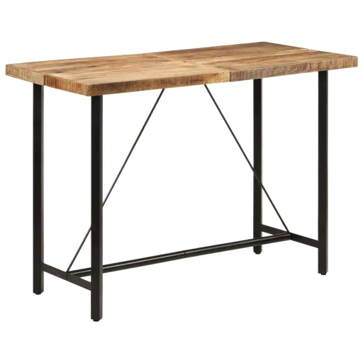Mesa Alta de Hierro y Madera Maciza de Mango 150x70x107 cm