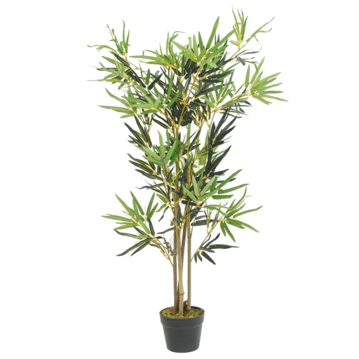Árbol de Bambú Artificial Con 552 Hojas Verde 120 cm