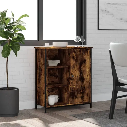 Aparador de Madera de Ingeniería Roble Ahumado 70x30x80 cm
