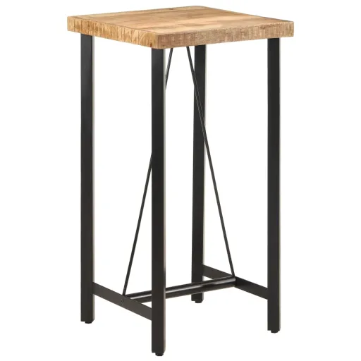 Mesa Alta de Hierro y Madera Maciza de Mango 55x55x107 cm