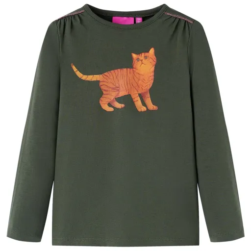 Camiseta Infantil de Manga Larga Caqui 92