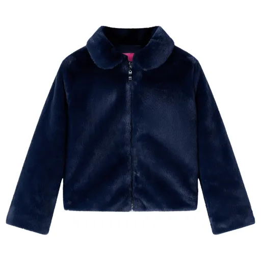 Chaqueta Infantil de Cuero Sintético Azul Marino 104