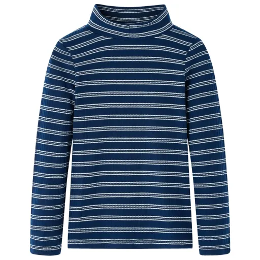 Camiseta Infantil de Manga Larga Azul Marino 140