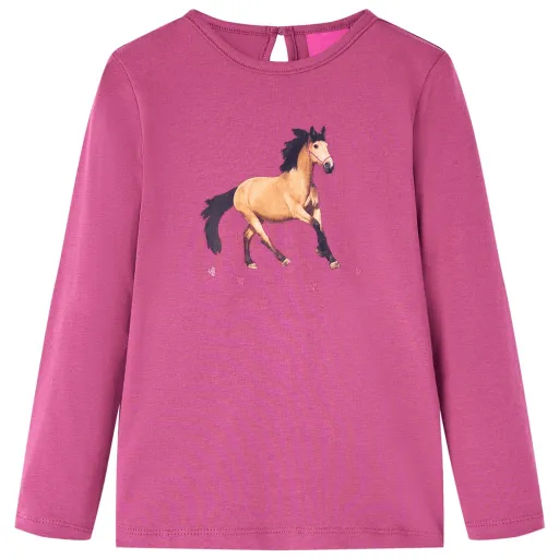 Camiseta Infantil de Manga Larga Frambuesa 116