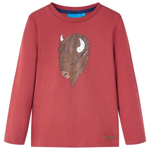 Camiseta Infantil de Manga Larga Rojo 140