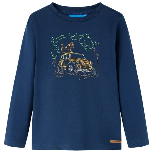 Camiseta Infantil de Manga Larga Azul Marino 104