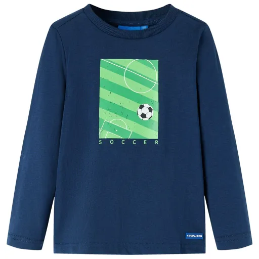 Camiseta Infantil de Manga Larga Azul Marino 116