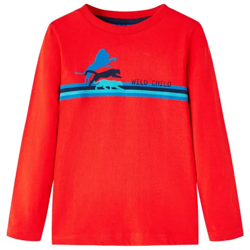 Camiseta Infantil de Manga Larga Rojo 116