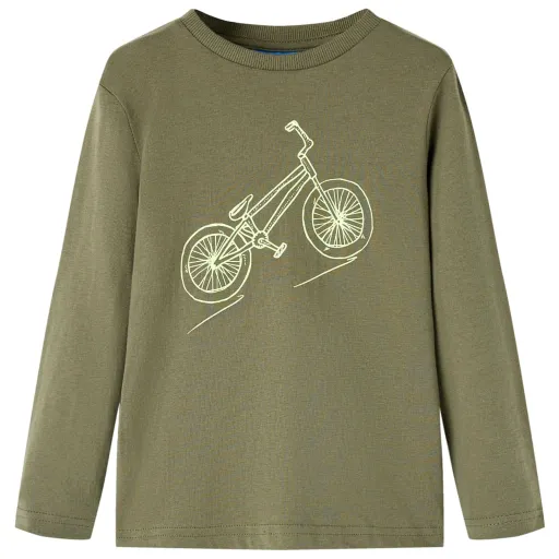 Camiseta Infantil de Manga Larga Caqui 116