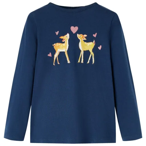 Camiseta Infantil de Manga Larga Azul Marino 92