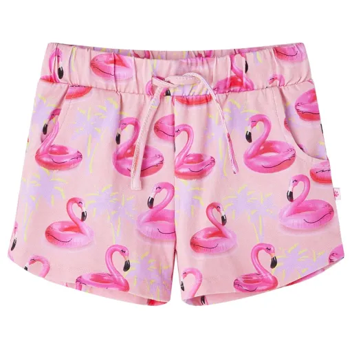 Pantalones Cortos Infantiles Con Cordón Rosa Claro 128