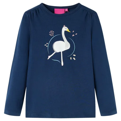 Camiseta Infantil de Manga Larga Azul Marino 116