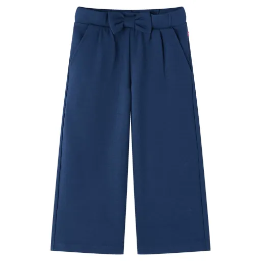 Pantalón Infantil Con Perneras Anchas Azul Marino 128