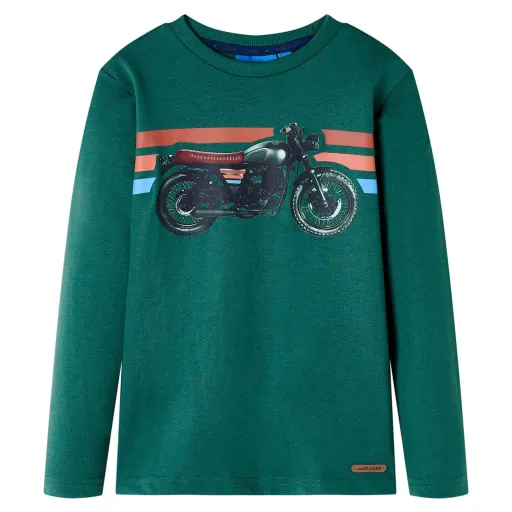 Camiseta Infantil de Manga Larga Verde 92