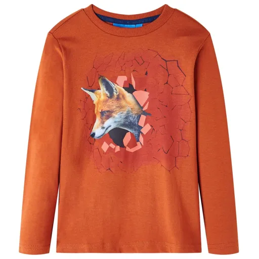 Camiseta Infantil de Manga Larga Color Teja Claro 116