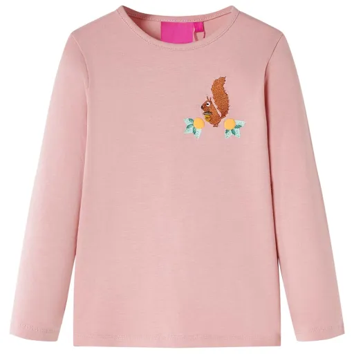 Camiseta Infantil de Manga Larga Rosa Claro 104