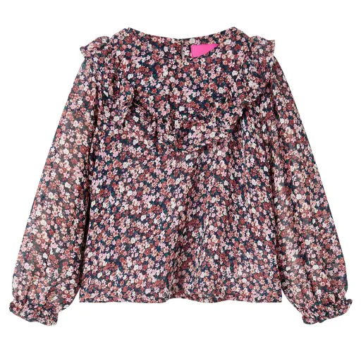 Camisa Infantil de Manga Larga Rosa Oscuro 104
