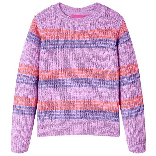 Jersey de Punto Infantil Con Rayas Color Lila y Rosa 104