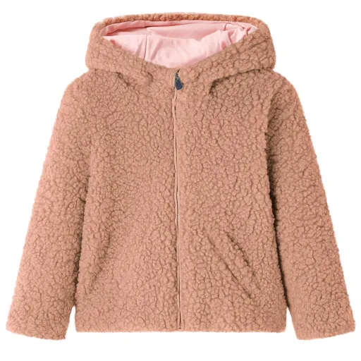 Chaqueta Infantil Con Capucha Pelo Sintético Borreguito Coñac Claro 92