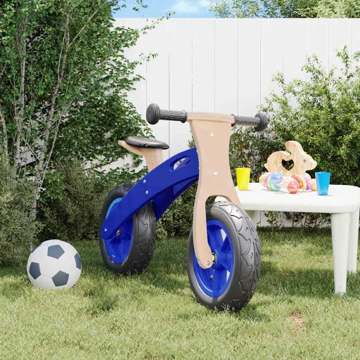 Bicicleta Sin Pedales Para Niños Con Neumáticos de Aire Azul
