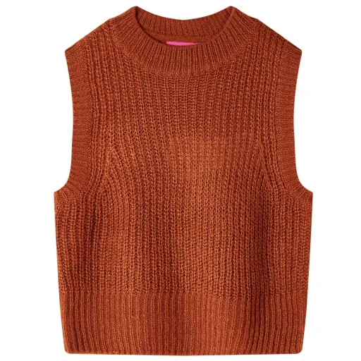 Chaleco Infantil de Punto Color Coñac 104