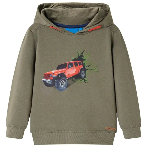 Sudadera Infantil Con Capucha Color Caqui 104