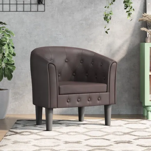 Sillón Cuero Sintético Marrón
