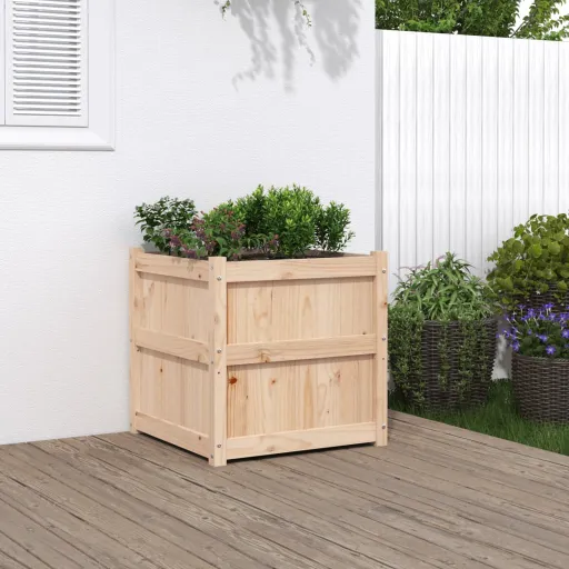 Jardinera de Madera Maciza de Pino 60x60x60 cm