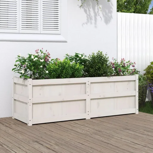 Jardinera Madera Maciza de Pino Blanco 150x50x50 cm