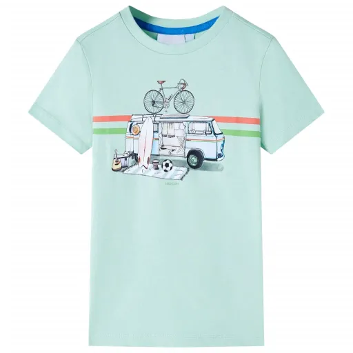 Camiseta Infantil Verde Menta Claro 128