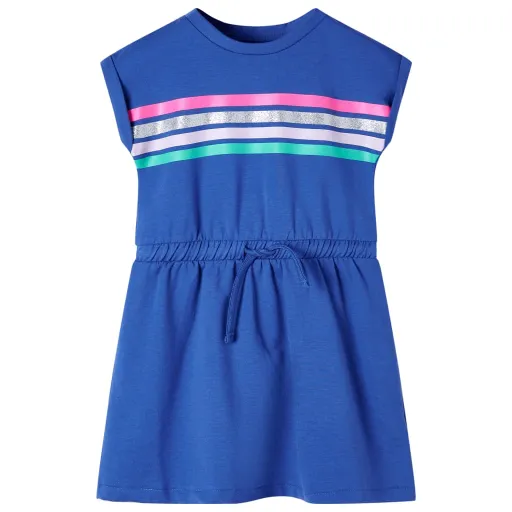 Vestido Infantil Con Cordón Azul Cobalto 104