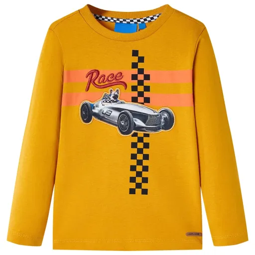 Camiseta Infantil de Manga Larga Color Ocre 116