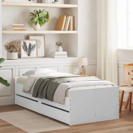 Estructura de Cama Con Cajones Blanco 100x200 cm